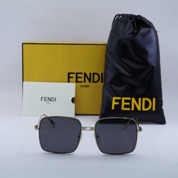 Fendi FE40123U 30A Square Sunglasses - Gold / Smoke main image 4
